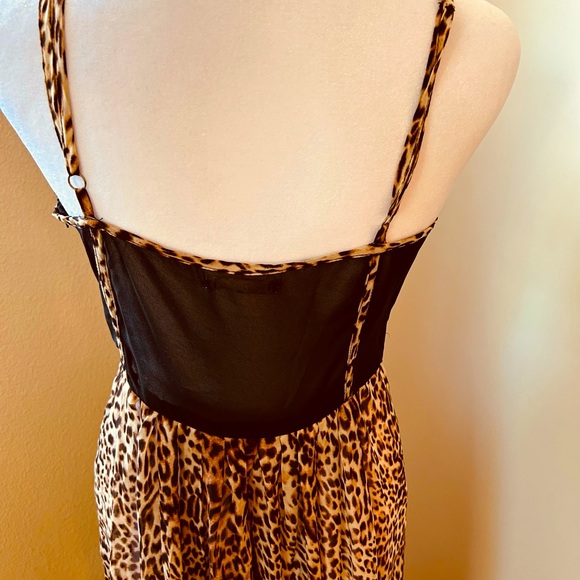 Anthropologie Under Skies Leopard Babydoll mesh Dress Size Small - Picture 6 of 8